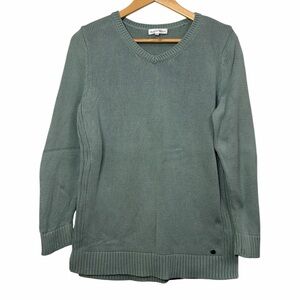 Northern Reflections Cotton V-Neck Sweater Sage Green L